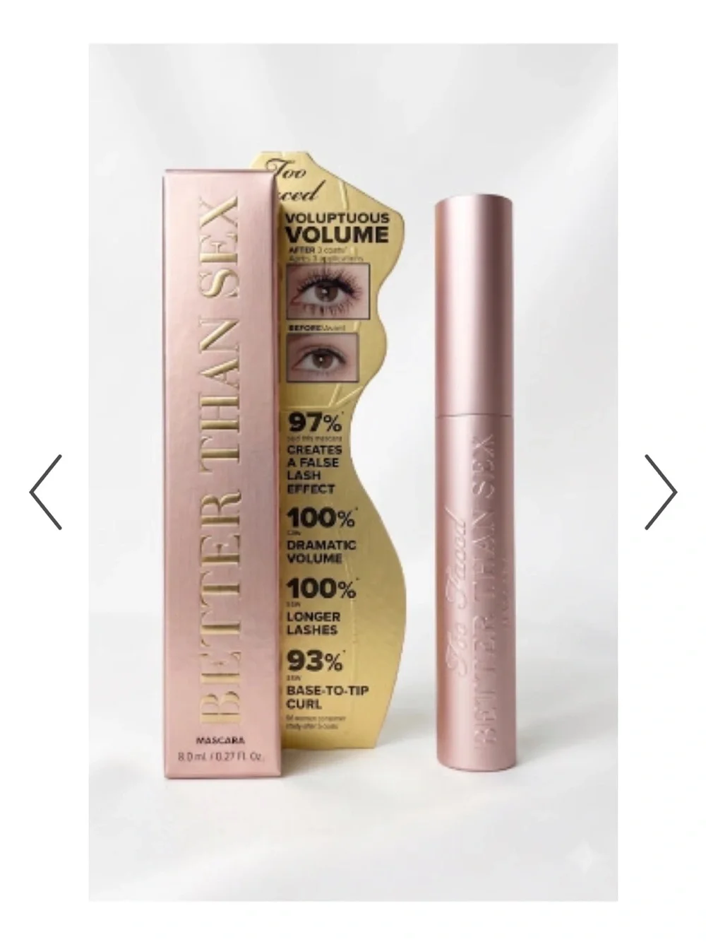 Too Faced Better Than S** Volumizing & Lengthening Mascara. NIB
